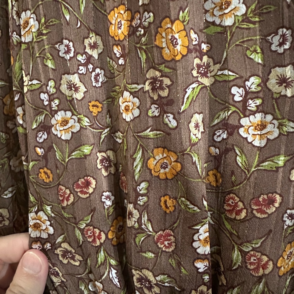 Mittoshop Brown Floral Long Sleeve Maxi Dress - Picture 4 of 8